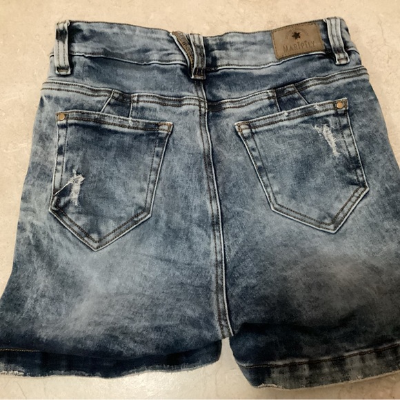 Whashed Out Blue Denim Shorts Size 3 - Picture 2 of 3